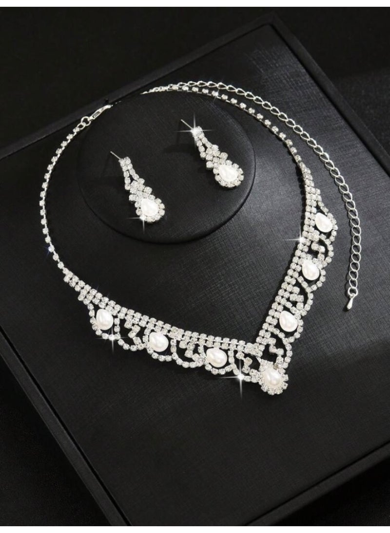 JewelryPalace Amazing Trendy Women's Zirconia Necklace And Earrings Jewellery Set  - Image 3