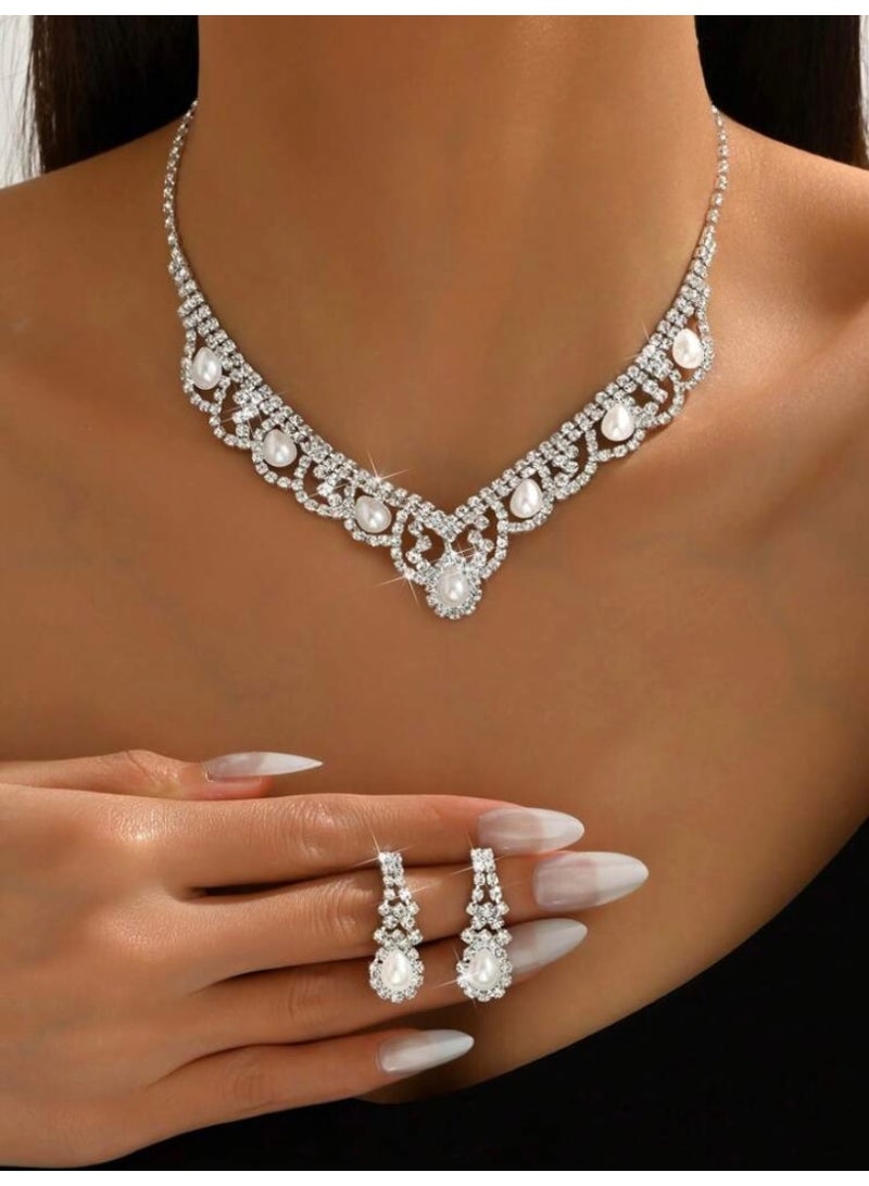 JewelryPalace Amazing Trendy Women's Zirconia Necklace And Earrings Jewellery Set  - Image 1