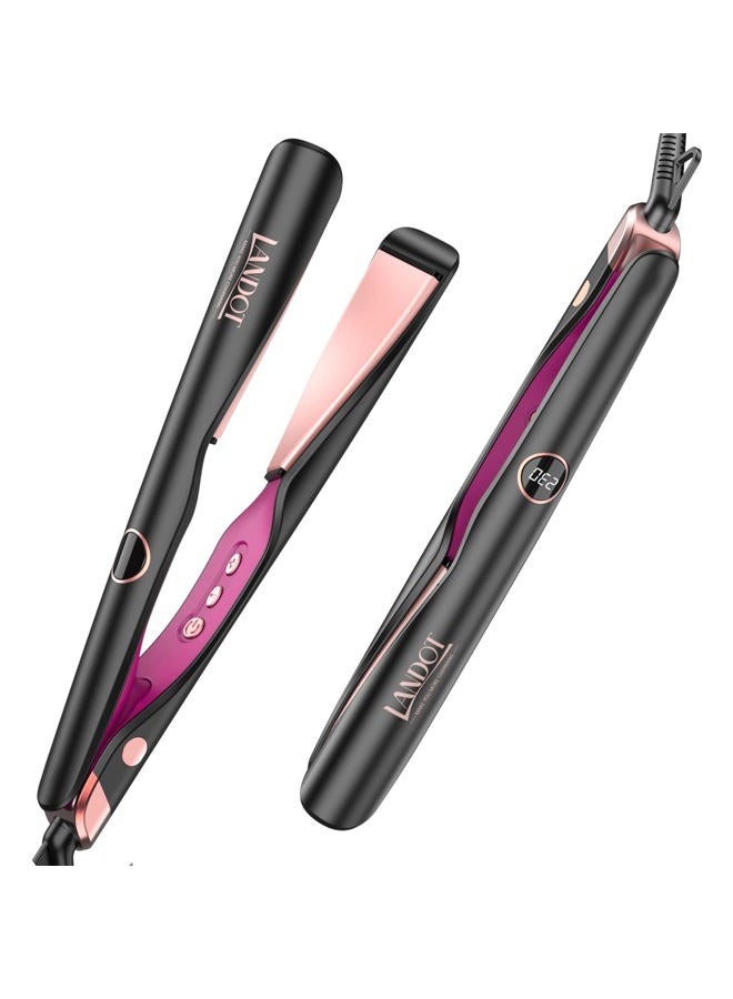 LANDOT Hair Straightener and Curler 2 in 1 - Twist Straightening Curling Iron Combo - Flat Iron Curling Iron in One for Curl Wave Straighten Hair - Image 1