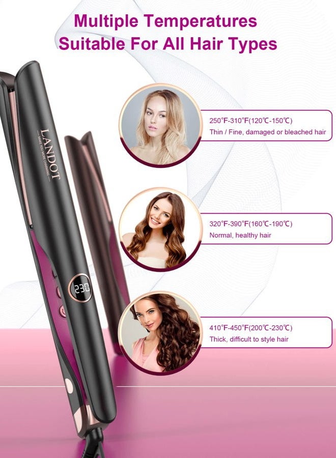 LANDOT Hair Straightener and Curler 2 in 1 - Twist Straightening Curling Iron Combo - Flat Iron Curling Iron in One for Curl Wave Straighten Hair - Image 5
