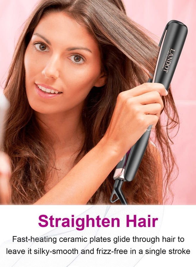 LANDOT Hair Straightener and Curler 2 in 1 - Twist Straightening Curling Iron Combo - Flat Iron Curling Iron in One for Curl Wave Straighten Hair - Image 3