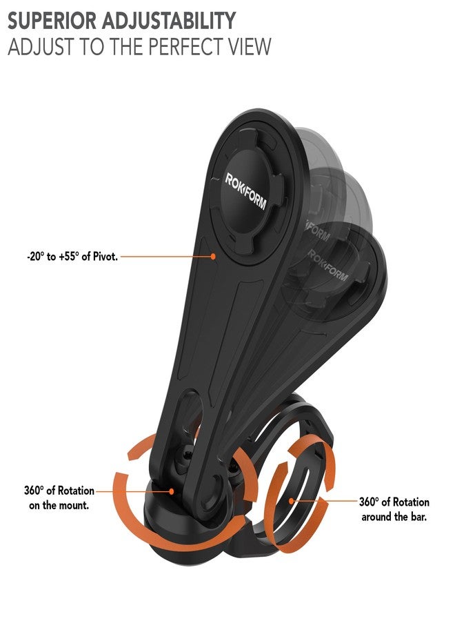 Rokform Motorcycle Handlebar Phone Mount, Version 2, Now mounts to Any Handlebar from 7/8" - 1.5" (22.mm - 38.1mm), Secure Phone via Twist Lock and Built-in Magnet Mount (Black) - Image 3