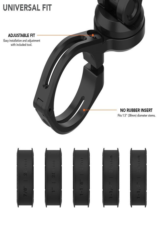 Rokform Motorcycle Handlebar Phone Mount, Version 2, Now mounts to Any Handlebar from 7/8" - 1.5" (22.mm - 38.1mm), Secure Phone via Twist Lock and Built-in Magnet Mount (Black) - Image 2