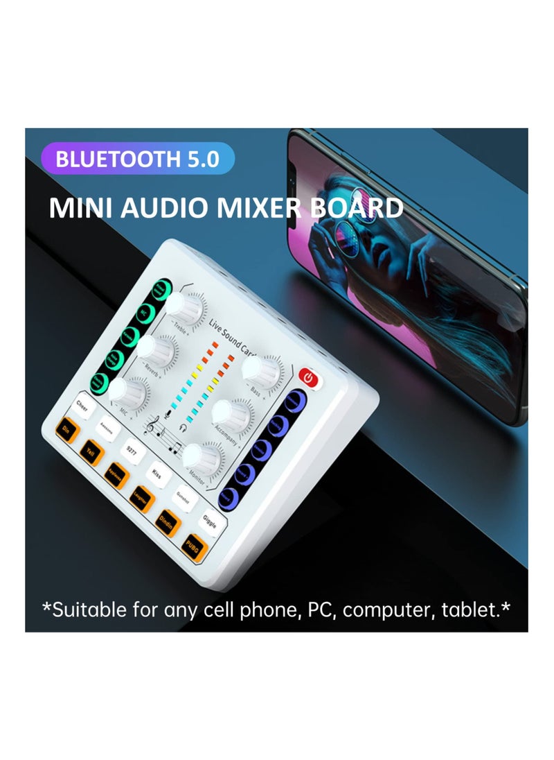 Arabest - Live Sound Card, Mini Audio Mixer Board for PC Computer Phone, Voice Changer Sound Card Fit for PS4, Xbox, Switch, DJ Mixer, Podcast for Music Recording Karaoke Singing Broadcast, Recording Card - Image 1