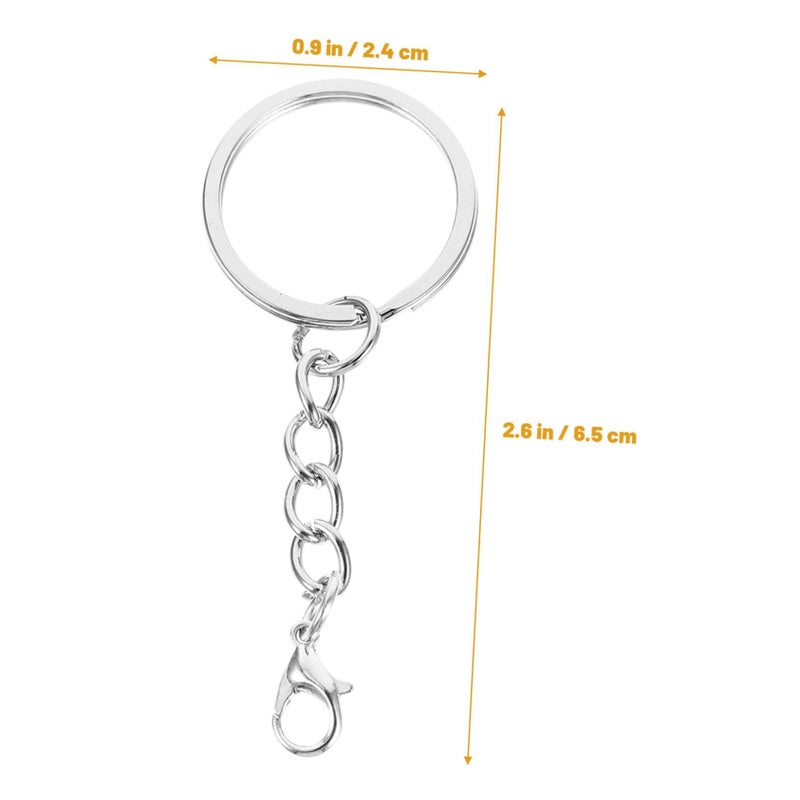 Metal Keychain Clips Key Ring Carabiner Set 100 Pieces Silver Organizer - Image 3