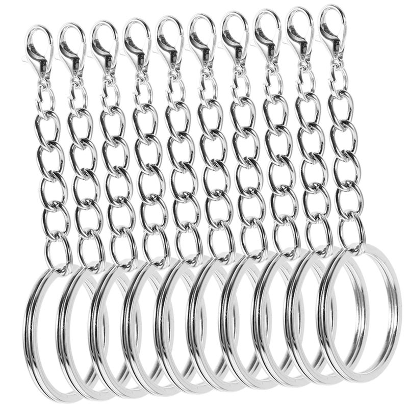 Metal Keychain Clips Key Ring Carabiner Set 100 Pieces Silver Organizer - Image 2