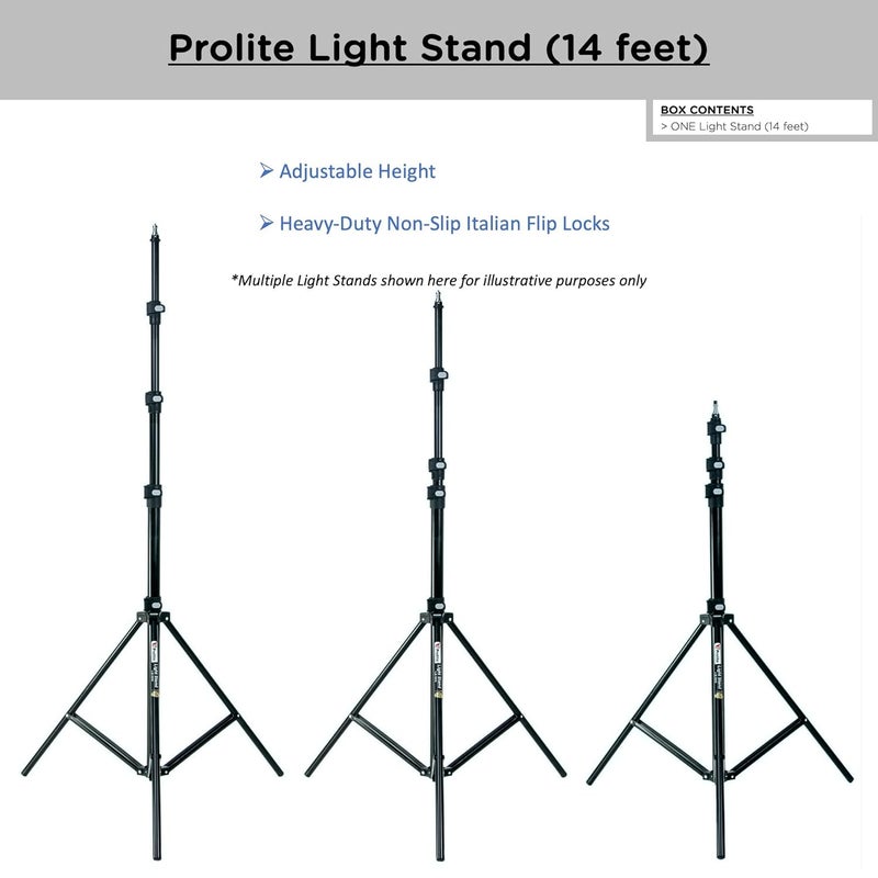 Pro-Lite Extra-Heavy-Duty 14 feet Light Stand - Portable & Foldable Stands for Ring Light, Flash, Reflector, Diffuser, Professional Photo & Video Studio Shooting - Image 5