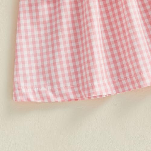 Lucikamy Toddler Baby Girl Easter Outfit Fly/Short Sleeve Bunny Embroidery A-Line Dresses Kids Summer Clothes (95% Cotton+5% Spandex-Pink, 4-5 Years) - Image 5