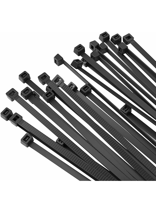 erorex 100 Pack Cable Zip Ties Heavy Duty 8 Inch Premium Plastic Wire Ties With 50 Pounds Tensile Strength Multi Purpose Self Locking Black Nylon Zip Ties For Indoor And Outdoor - Image 1