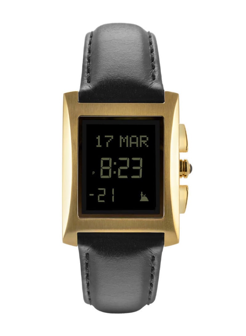 Al Fajr Unisex Classic Curved Stainless Steel Case Black Leather Watch WL-08L - Image 1