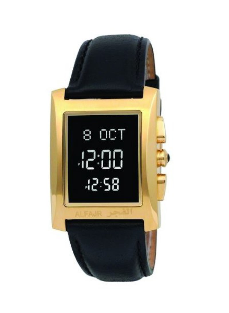 Al Fajr Unisex Classic Curved Stainless Steel Case Black Leather Watch WL-08L - Image 4