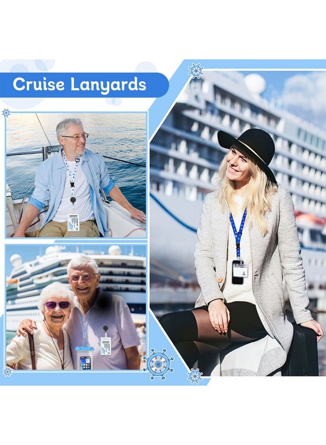 Prudiut Cruise Ship Essentials Set 4 Pcs Retractable Cruise Lanyards And 4 Pcs Cruise Luggage Tag Holder With 2 Pcs Waterproof Phone Pouch And Retractable Clothesline For All Cruise Ship Lines Accessories - Image 4