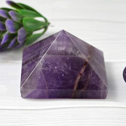 Crystu Natural Amethyst Pyramid for Reiki Healing and Crystal Healing Stone Pyramid Size 30-35 mm (Color : Purple) Pack of 1 pc - Image 3