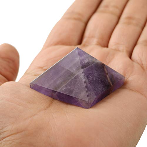 Crystu Natural Amethyst Pyramid for Reiki Healing and Crystal Healing Stone Pyramid Size 30-35 mm (Color : Purple) Pack of 1 pc - Image 2