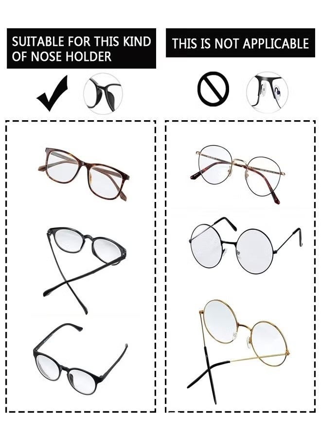 منصات الأنف النظارات على مقاس 2.5 ملم من السيليكون المضاد للانزلاق من وسادات الأنف اللاصقة للانزلاق وسادات الأنف لنظارات القراءة نظارات شمسية 10 أزواج 5 أزواج أسود +5 أزواج واضحة - Image 3