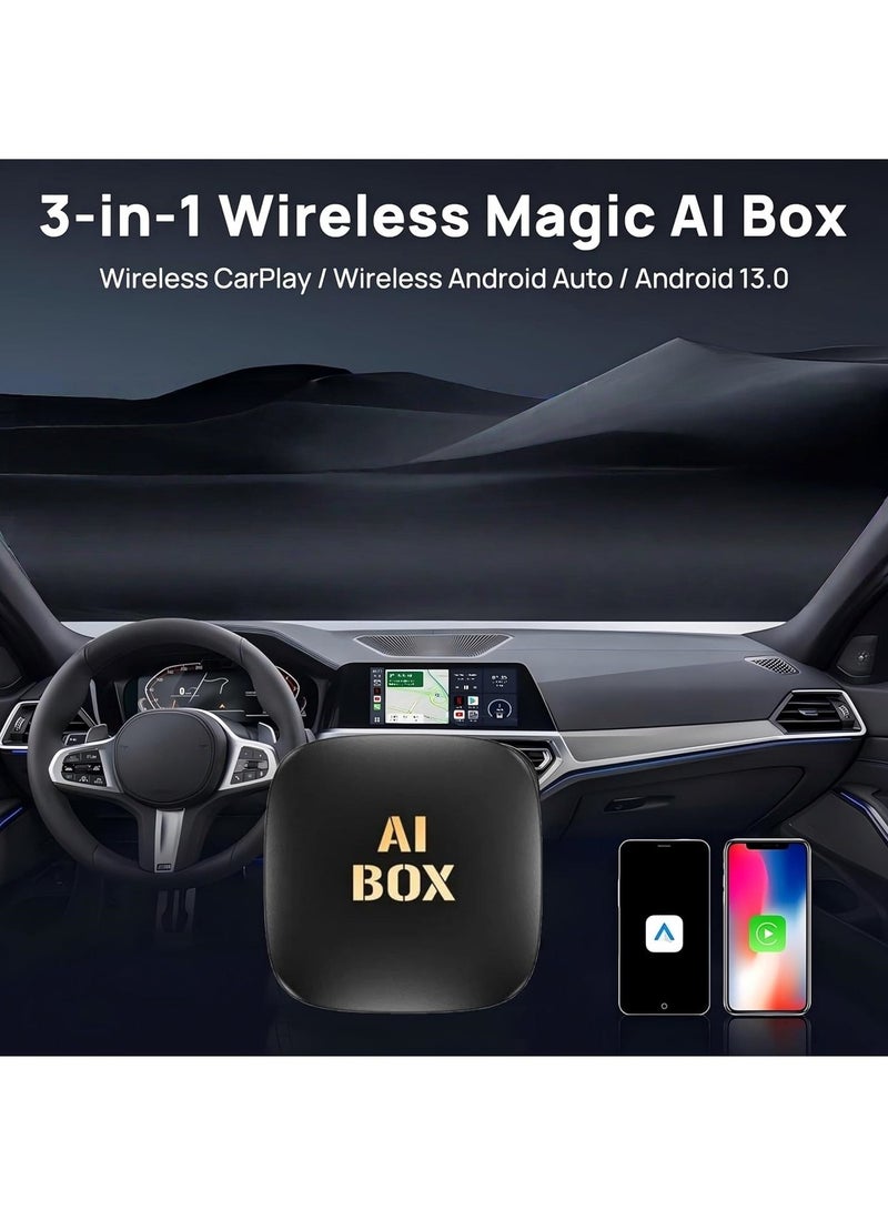 صندوق CarPlay و Android Auto لاسلكي، سعة 2+32GB، دونجل Plug & Play لتحويل النظام السلكي إلى لاسلكي، يدعم YouTube/Netflix/بطاقة TF/USB، محوّل ذكي ثنائي النظام لمعظم سيارات 2015+ - Image 2