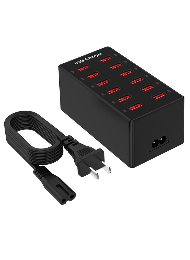12-Port USB Charger Power Strip 5V 2A Desktop Charging Station Universal Fast Charger for Phones
