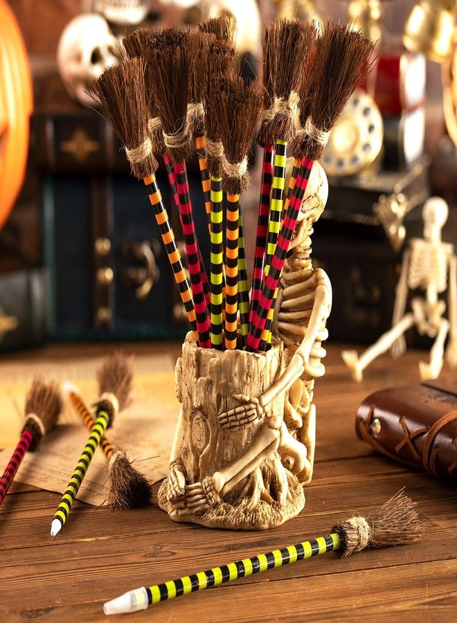 KFPPLXQ 15 Pcs Witch Broom Ballpoint Pens Halloween Pens for Kids Colorful Broomstick Pens Classroom Office Supplies Halloween Meeting Favors Goody Bag Filler Rewards - Image 3