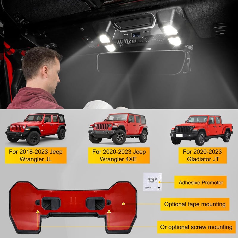 BESTAOO أضواء خريطة داخلية LED من BESTAOO لجيب رانجلر JL JLU 4XE غلادياتور JT (2018-2023) - Image 2