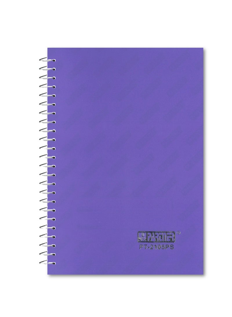 PARTNER 1-Piece A5 Size Spiral Binded Single Line Notebook With Plastic Cover Violet - Image 1