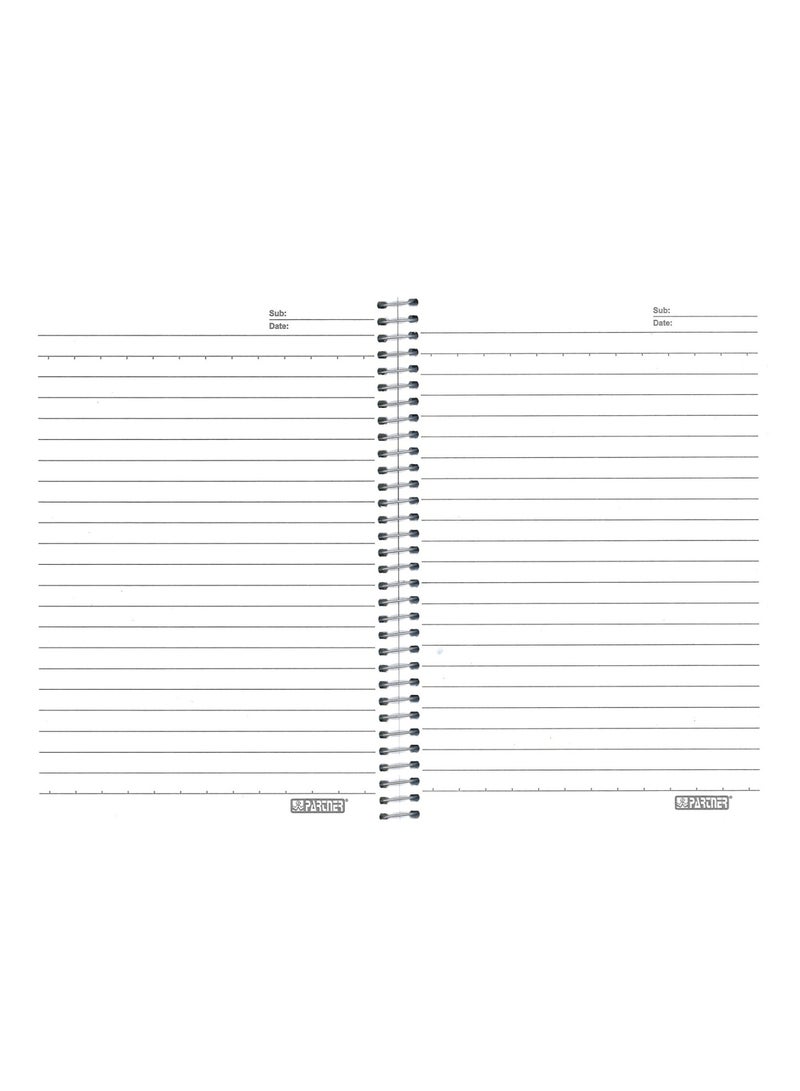 PARTNER 1-Piece A5 Size Spiral Binded Single Line Notebook With Plastic Cover Violet - Image 2