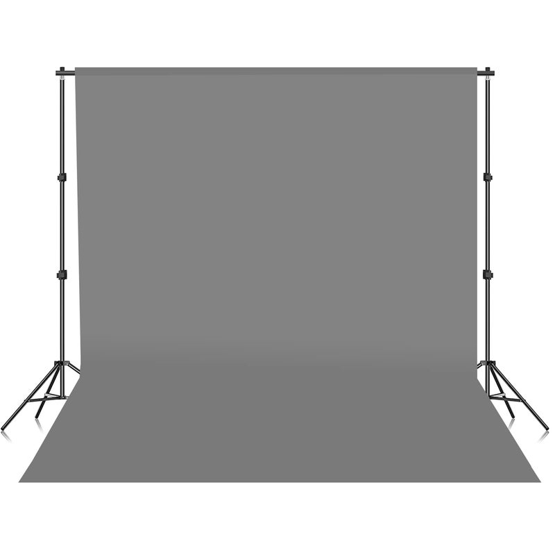 Boltove® 6x9 Ft. Grey Screen Backdrop Background Curtain Rod Pocket for Photography, Photoshoot, Product Photography, Live Streaming, Zoom Meetings, VFX Editing, YouTube Video, FB Short Video, Instagram Reels - Image 1