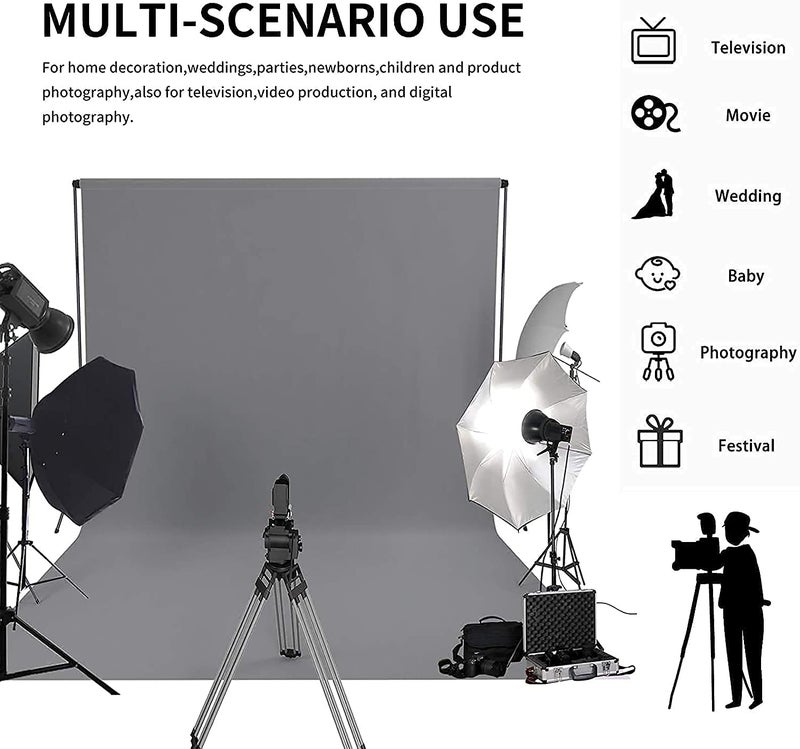 Boltove® 6x9 Ft. Grey Screen Backdrop Background Curtain Rod Pocket for Photography, Photoshoot, Product Photography, Live Streaming, Zoom Meetings, VFX Editing, YouTube Video, FB Short Video, Instagram Reels - Image 4