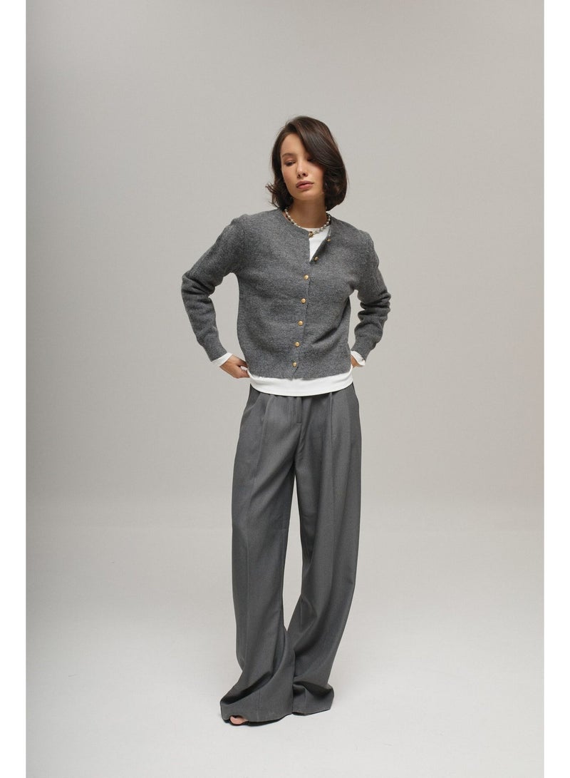 NIBEMINENT Sweet Sweater Cardigan with Bow Ribbon for Women  Autumn/Winter Collection Featuring Gentle Gold Buttons - Image 3