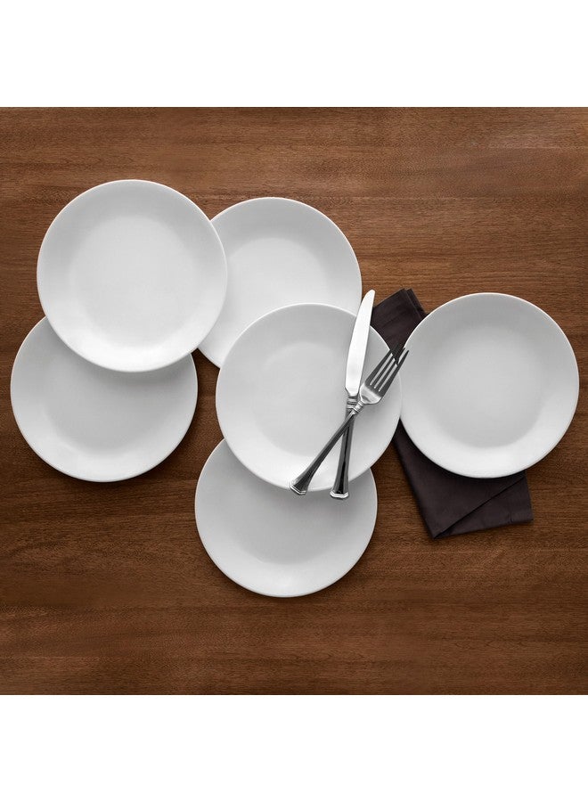 Corelle Vitrelle 6-Piece Salad Plates Set, Triple Layer Glass and Chip Resistant, 8-1/2-Inch Lightweight Round Plates, Winter Frost White - Image 2