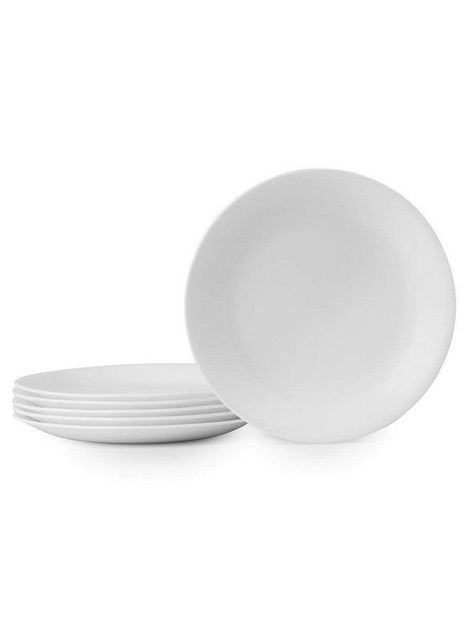 Corelle Vitrelle 6-Piece Salad Plates Set, Triple Layer Glass and Chip Resistant, 8-1/2-Inch Lightweight Round Plates, Winter Frost White - Image 1