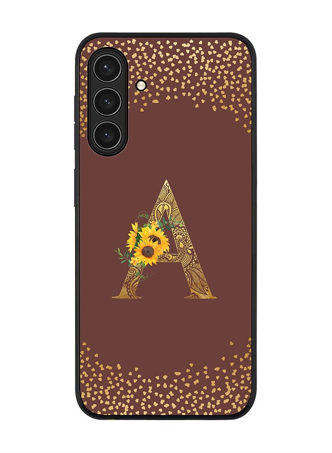 Stylizedd For Samsung Galaxy A26 5G Case,Slim fit Camera Protection, Shockproof Thin Phone cover  - Custom Floral Monogram - A  (Brown ) - Image 1