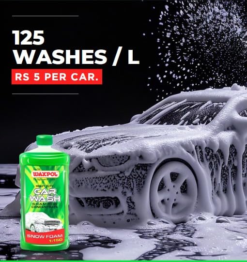 Waxpol Heavy Duty Car & Bike Shampoo Snow Foam Concentrate 1:150 (1L) for Snow & Bucket Wash - Image 2