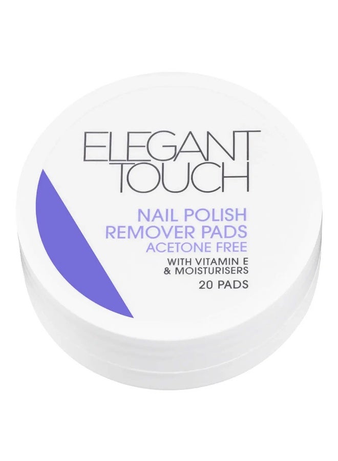 ELEGANT TOUCH Acetone Free Nail Polish Remover Pads, Pack of 20's