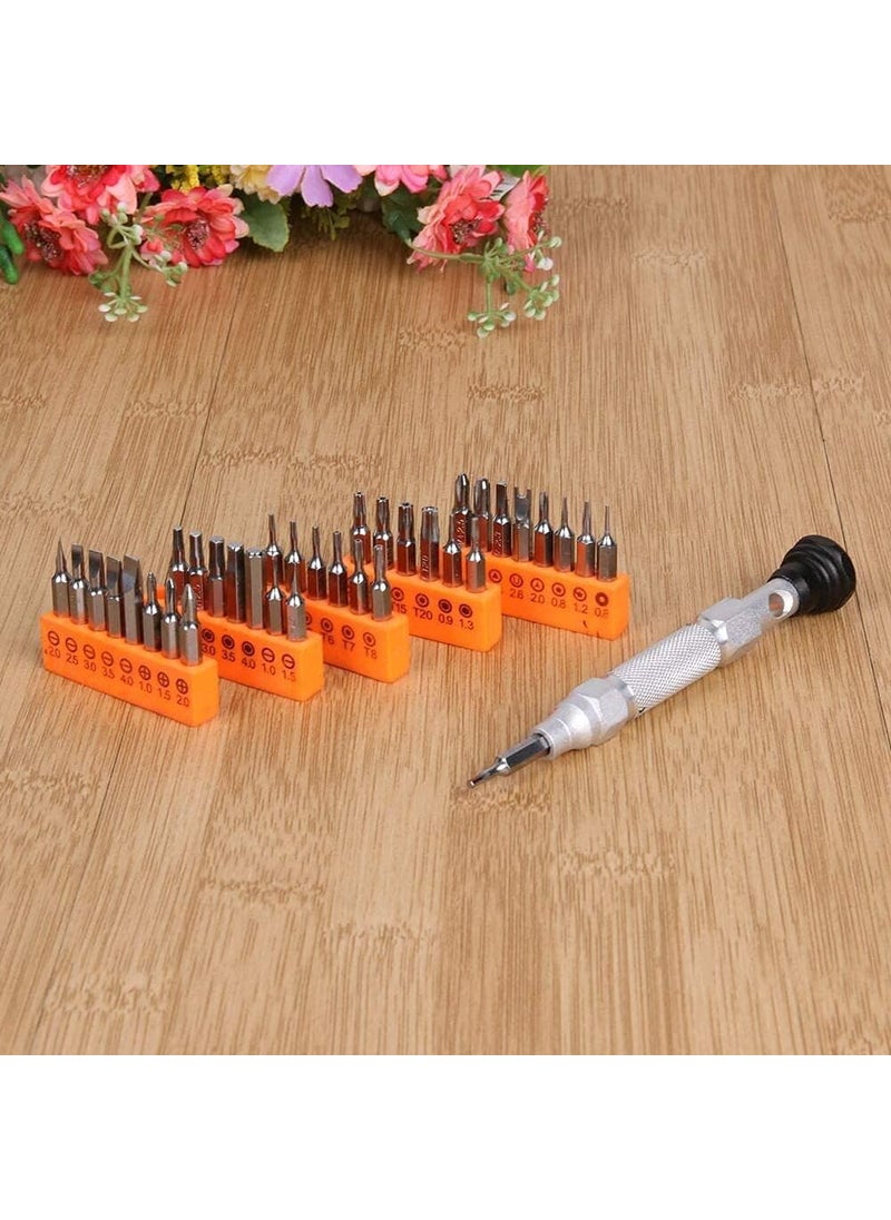 AHOBHAV - AHOBHAV Small Precision Magnetic Screwdriver Set for Electronics PS4 Computer Laptop Repair Tool Kit Silver Black Compact Durable Versatile Screwdriver Set for DIY Repairs - Image 1