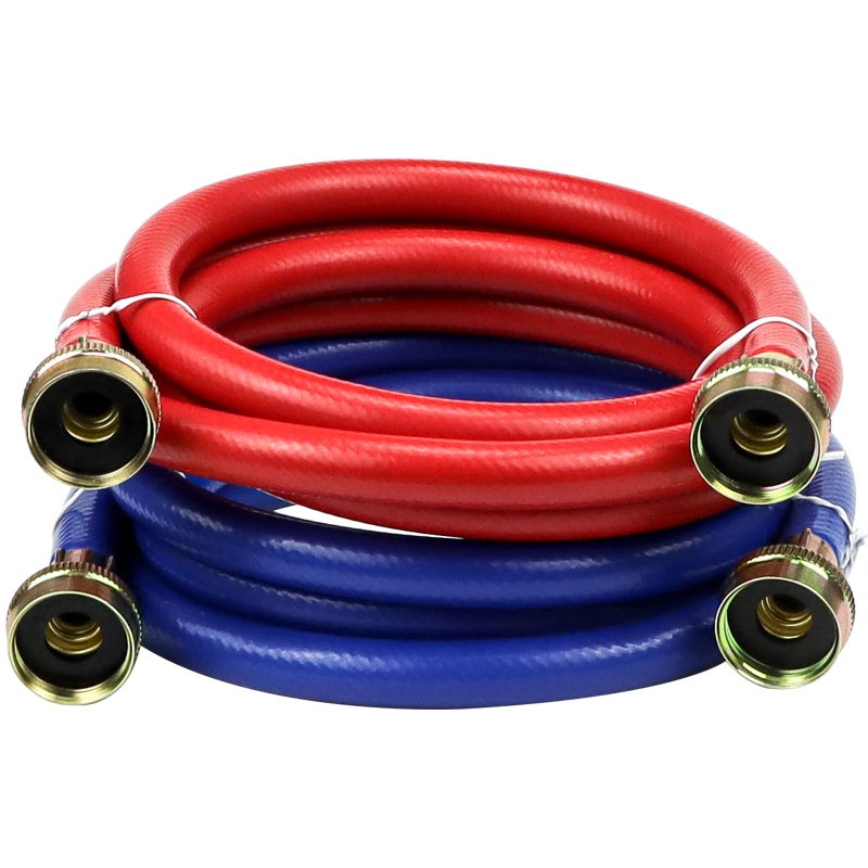 2 PACK 6FT Rubber Washing Machine Hoses Burst Proof Hot and Cold Washer Water Hoses 34 Connection Water Supply Lines by Fetechmate 10 YEAR WARRANTY