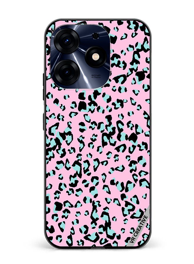 VR CREATIVE Protective Case Cover For Tecno Spark 10 Pro Pink Leopard Print Design Animal Skin Pattern Vector Illustration Design Multicolour - Image 1