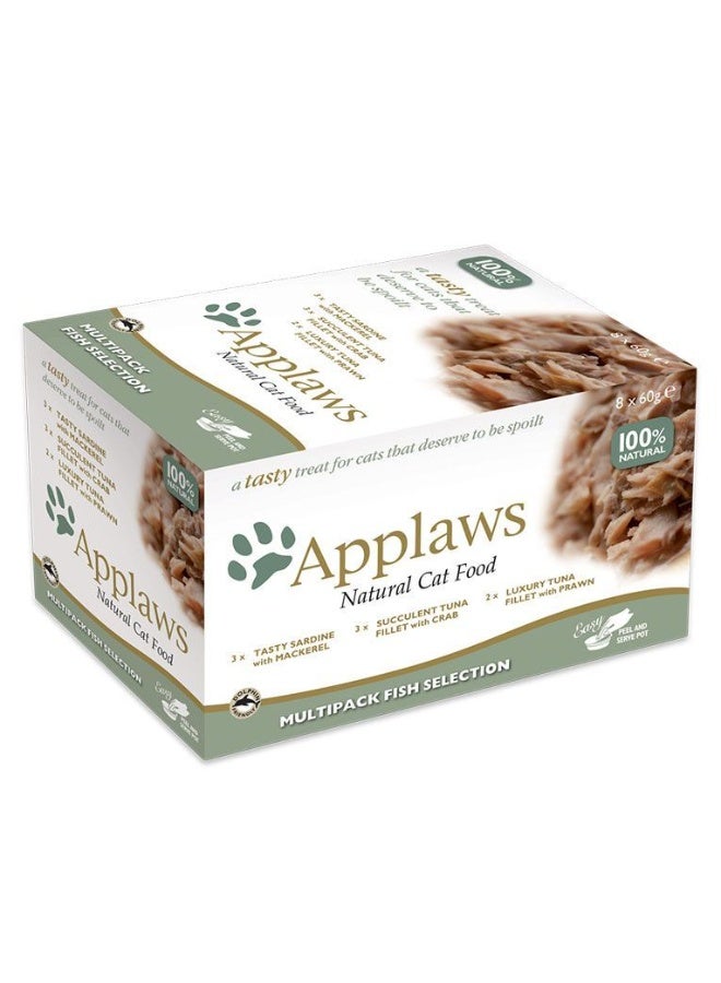 Applaws Fish Selection in Broth Adult Wet Cat Food 8 x 60g Pot - Image 5