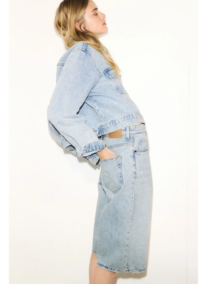اتش اند ام High Knee Denim shorts