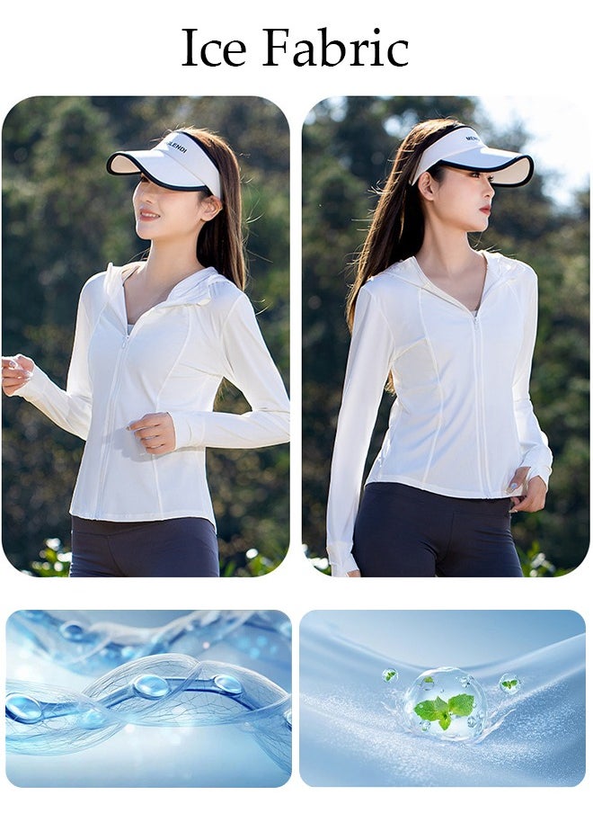 DUNISO - Lightweight Sun Protection Clothing For Women, UPF 50+ Long Sleeve Sun Protection Hoodie Shirt, Long Sleeve Ice Silk Hoodie Shirts for Outdoor Climbing Hiking - Image 1