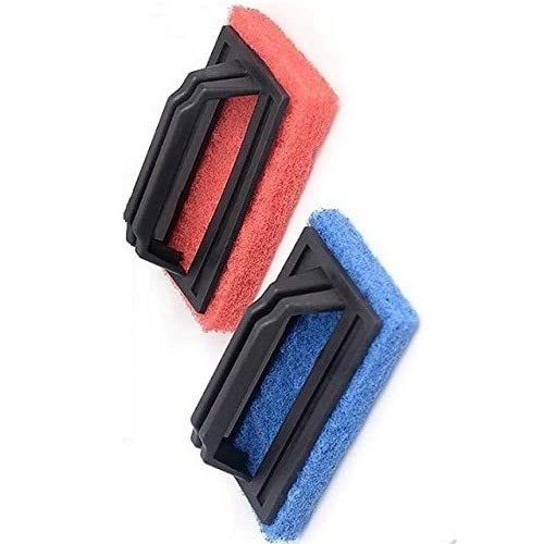 JRS TRADERS Multi Purpose Bathroom Tile Floor Scrubber PadBrush Cleaner with Handle Pack of 2 - Image 1