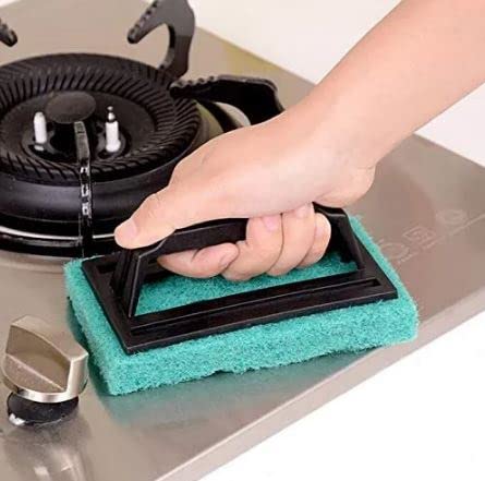 JRS TRADERS Multi Purpose Bathroom Tile Floor Scrubber PadBrush Cleaner with Handle Pack of 2 - Image 5