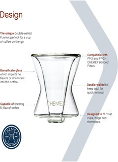 Chemex Funnex Coffee Maker - Made of Borosilicate Glass - 2-4 cups  - Image 2
