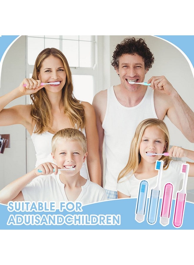 Sibba Travel Toothbrushes Cover Case Holders Kit Soft Bristles Tooth Brushes Mini Size Portable Small Folding Pack Supplies Tiny Set Compact Wrapped in Pocket Camping Traveling for Child Adult - Image 3