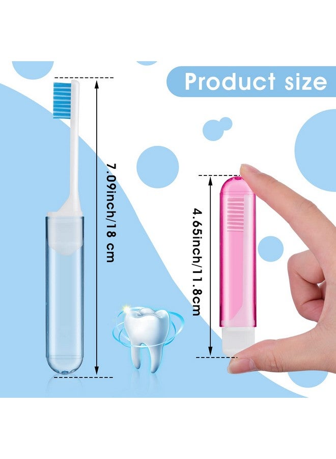 Sibba Travel Toothbrushes Cover Case Holders Kit Soft Bristles Tooth Brushes Mini Size Portable Small Folding Pack Supplies Tiny Set Compact Wrapped in Pocket Camping Traveling for Child Adult - Image 2