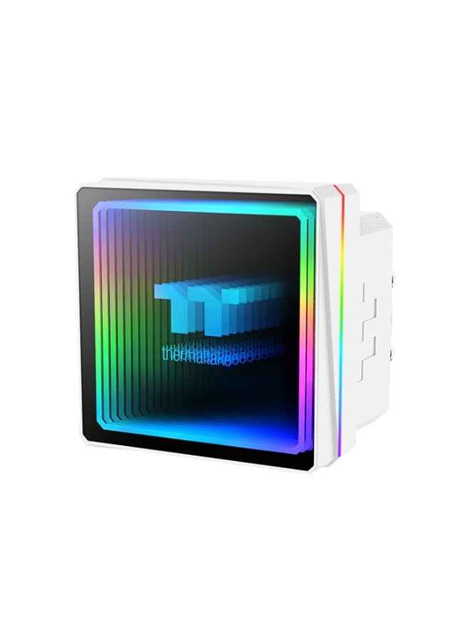 Thermaltake TH240 V3 ARGB Sync 240mm AIO Liquid CPU Cooler – Dual 120mm PWM Fans, Infinity Mirror Pump, 27mm Radiator, 355W TDP, Intel & AMD Compatible, White | CL-W467-PL12SW-A - Image 2