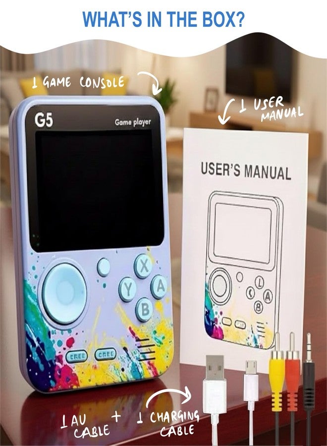 سنابترون جهاز ألعاب محمول SNAPTRON G5 للأطفال، جهاز ألعاب كلاسيكي محمول مزود بـ 500 لعبة فيديو كلاسيكية مدمجة، لعبة مصغرة كلاسيكية بشاشة عالية الدقة، جهاز ألعاب محمول قابل لإعادة الشحن للبنات والأولاد، لون عشوائي - Image 2