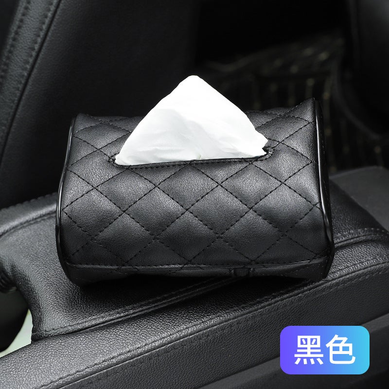 Generic Car Leather Tissue Box Holder Creative Black 