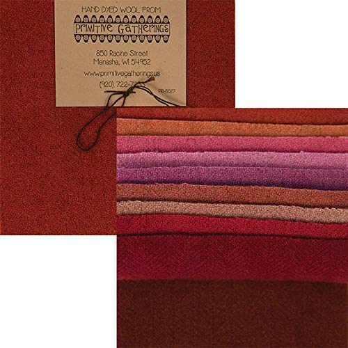 Moda Fabrics Primitive Gatherings Hand Dyed Wool Primitive 3 Charm Pack 10 5-inch Squares Moda Fabrics PRI 6027 - Image 1