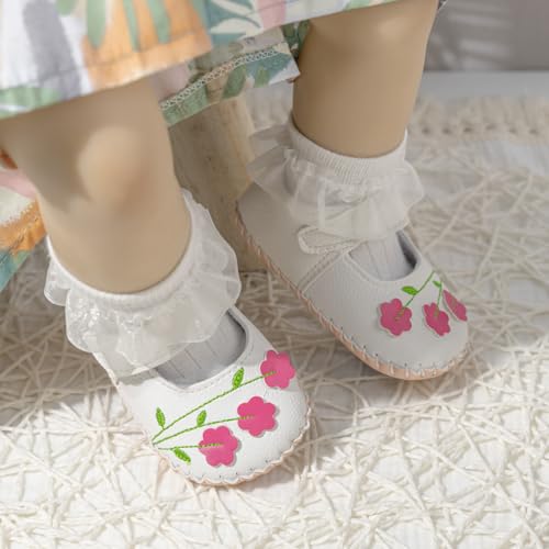 Meckior Infant Baby Girl Sandals Soft Non-Slip Rubber Sole Handmade Princess Wedding Dress Shoes Toddler First Walkers - Image 2