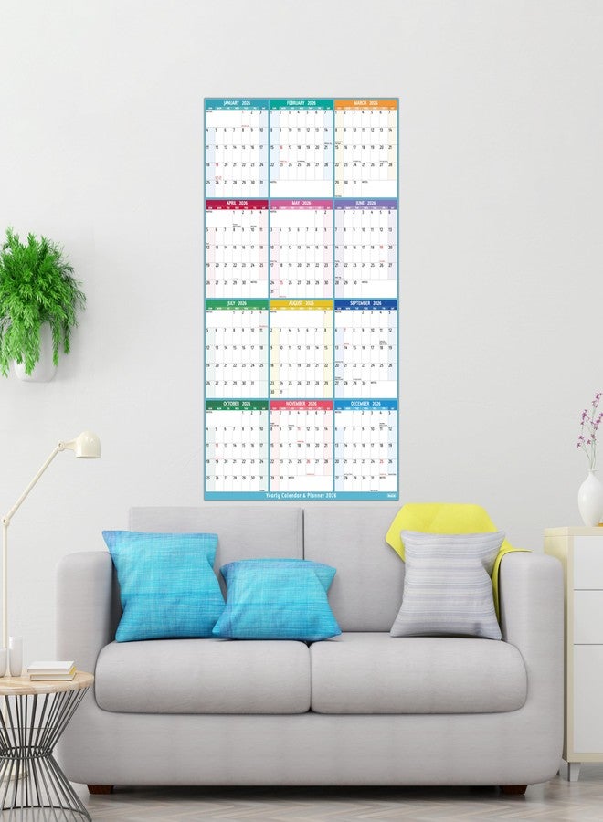 BowCuk 2026 Yearly Wall Calendar - Large Yearly Calendar 2026 Vetical, Jan 2026 - Dec 2026, 25.2" x 38.2" (Open), 2026 Calendar, Large Wall Calendar 2026, Full Year Paper with Notes, Thicker Paper - Image 2